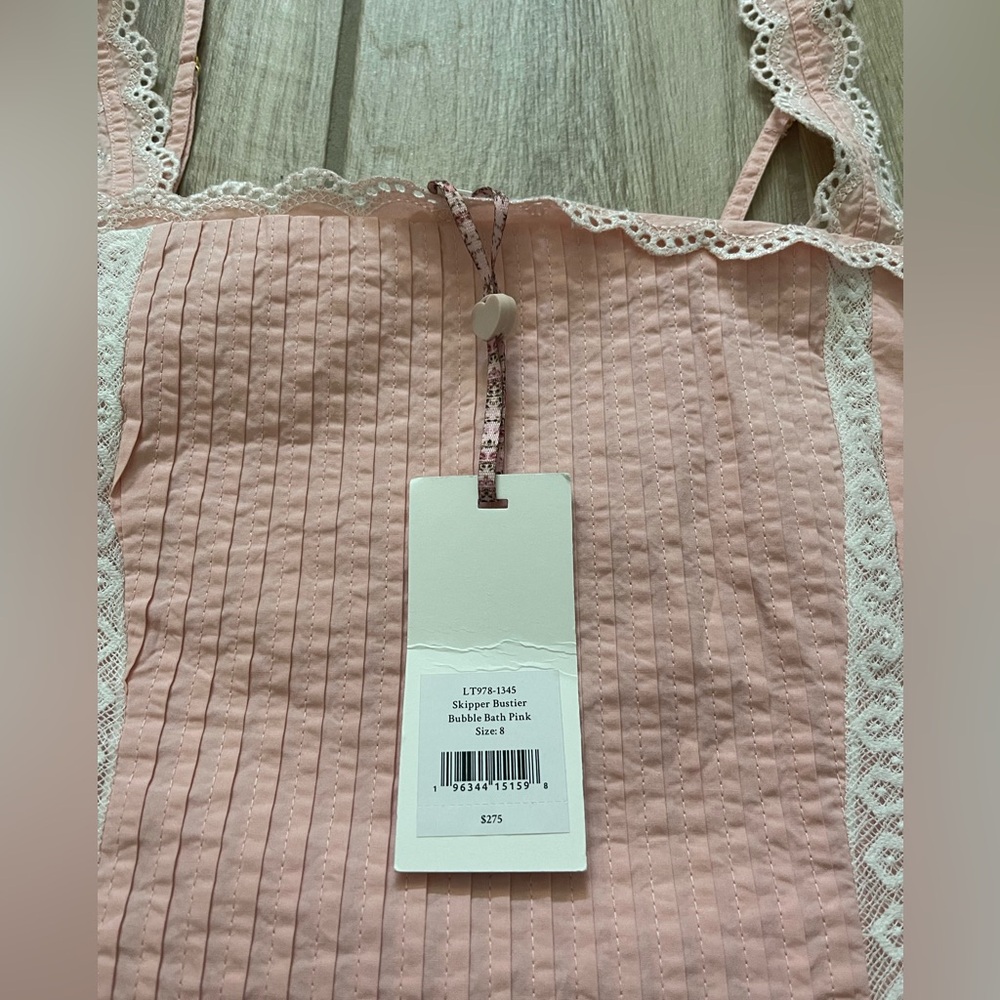NWT LoveShackFancy Skipper Bustier Bubble Bath Pink Sz 8 - Picture 5 of 16